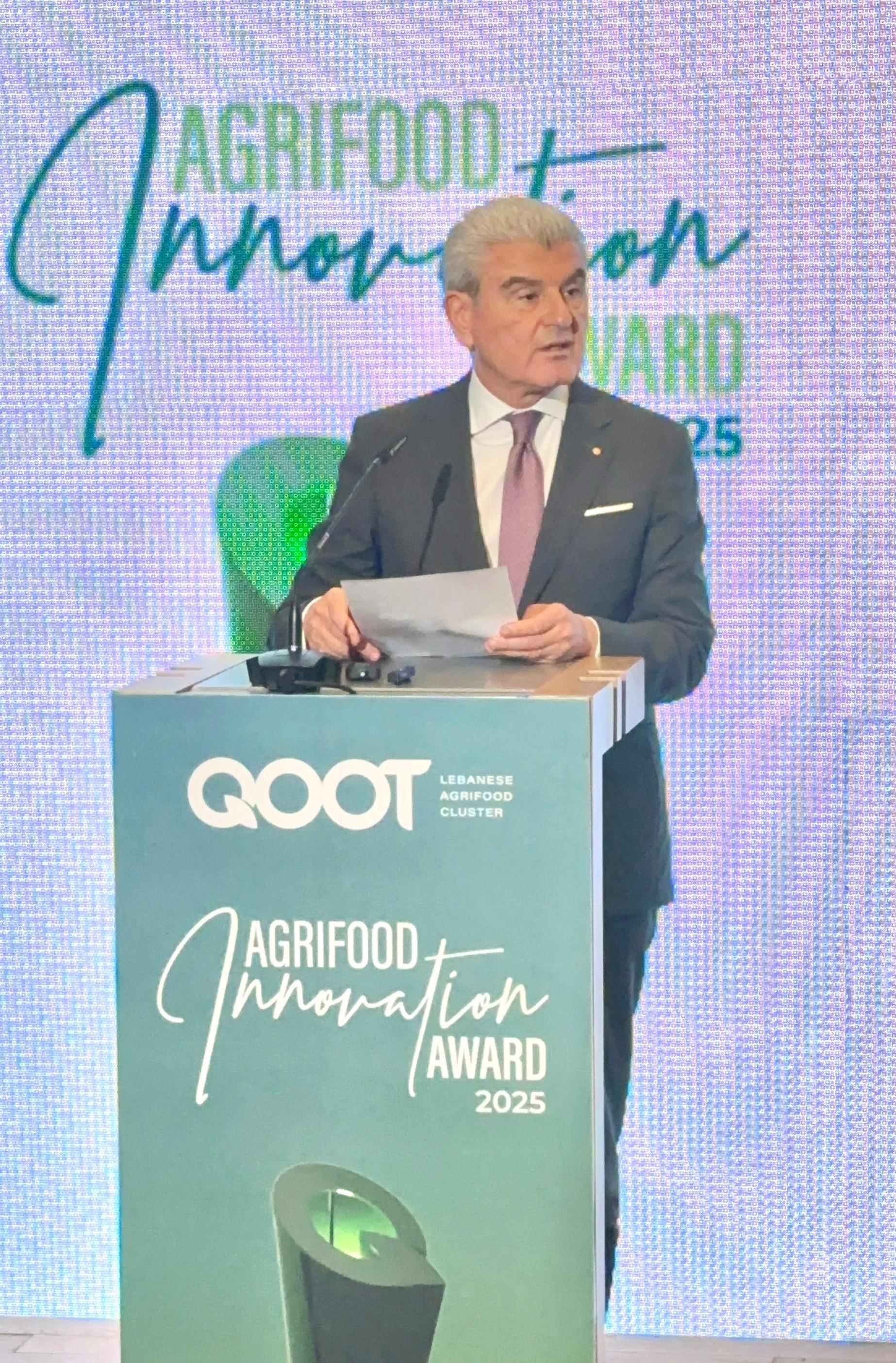 ممثّلاً رئيس الحكومة باحتفال Qoot لتوزيع جوائز الابتكار في صناعة الغذاء  عيسى الخوري: